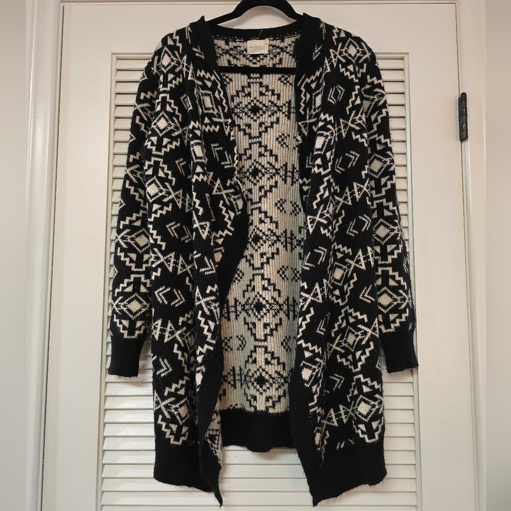 Lush - Open Knit Long-Sleeve Cardigan Sweater